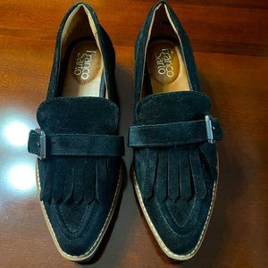 Never worn Franco Sarto Darius suede loafers. Size 9M. Black. Very comfy.